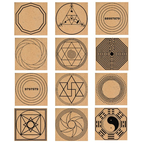 Gráficos Da Radiestesia Mdf 30x30 6mm Com 18 Unidades