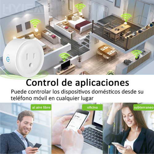Imagen 4 de 10 de Hyiear Enchufe Inteligente Con Wifi Para Alexa,google Home