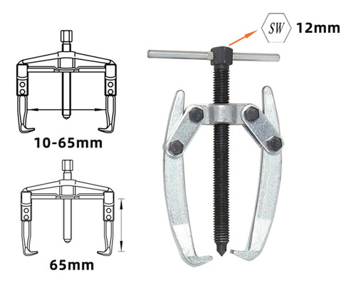 Extractor De Rodamientos, Extractor 2 Mordazas De 10 A 65 Mm