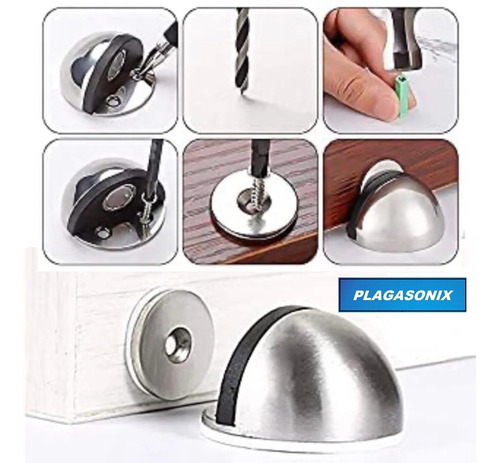 Imagen 5 de 9 de Traba Tope Magnetico Acero Inoxidable Puertas Gd-02m {chico}