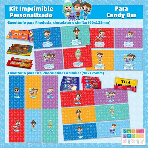 Paco Marinero Baila Kit Imprimible Personalizado Candy Bar
