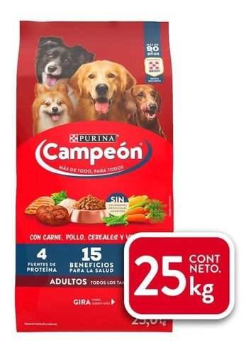 Alimento Para Perro Purina Campeon Recetas Caseras Adt 25 Kg