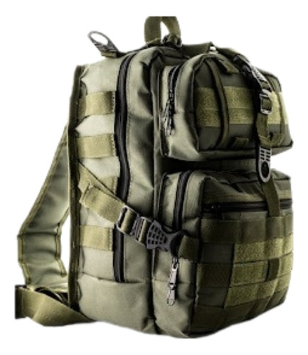 Bandolero Táctico Verde Mil Crossbody 10 Lts (sling Bag) + 