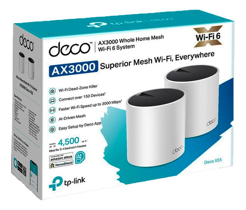 Tp-link Deco X55 2 Pack Mesh Sistema Wifi 6 Ax3000