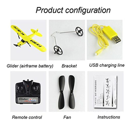 Leegor Control Remoto Rc Helicóptero Avión Planeador Avión E