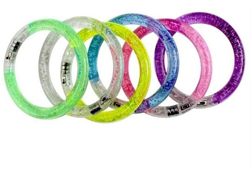 30 Pulseras Acrilicas De Luz A Led - Cotillon Luminoso