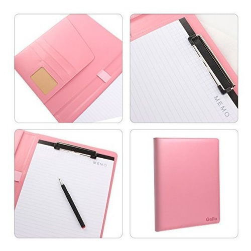Pink Padfolio Clipboard Portfolio Folder With Pen Pu L...