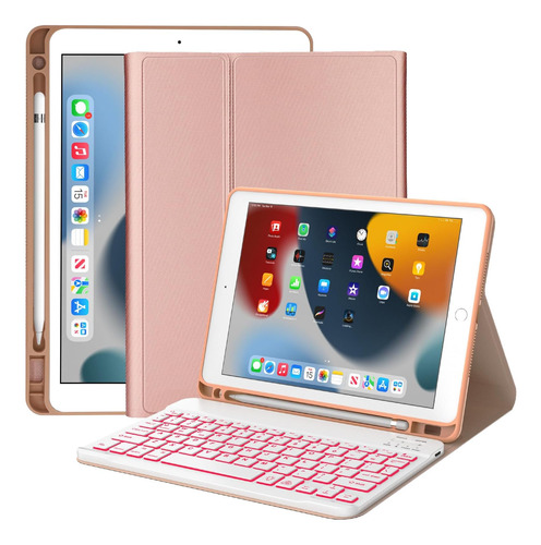 Funda Con Teclado Marca Jademall / Para iPad 11  / Rose Gold