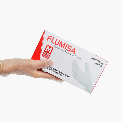 Guantes Vinilo 4 Gr. Talla  M  Marca: Flumisa Caja X 100unid