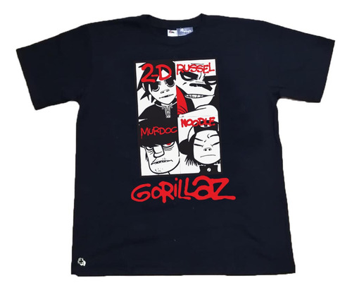 Camisetas Gorillaz 100% Algodón, Música, Rock, Pop, Punk 2d