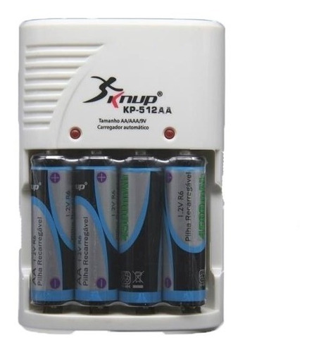 Carregador De Pilhas Knup 512-aa