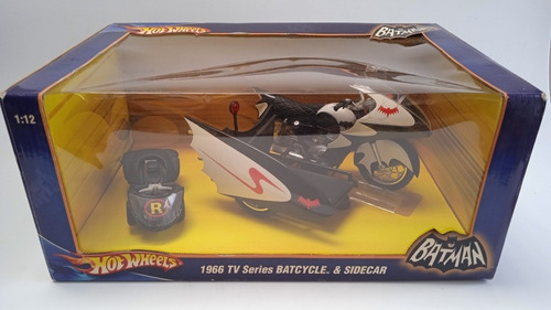 Batcycle & Sidecar De Batman Escala 1:12 Hotwheels