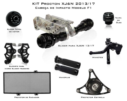 Kit De Slider F1 Procton Racing Yamaha Xj6n / Xj6 N / 8 Peça