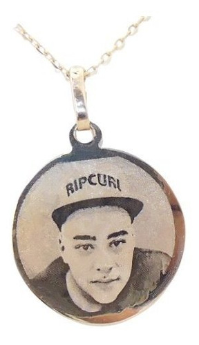 Foto Medalla Oro 18 K Personalizada Redonda 20mm 1.8gr Color Oro Amarillo
