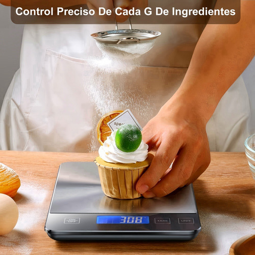 Báscula De Cocina Digital Impermeable Recargable 1g/15kg