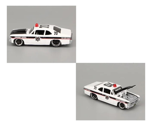 Chevrolet Nova Patrulla Escala 1:64 1/64 Bburago Coleccion Color Blanco