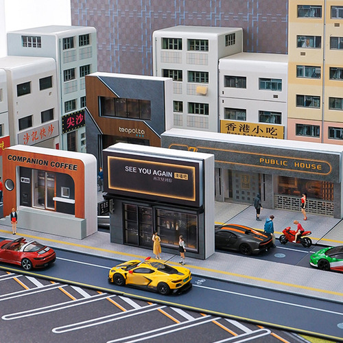 1/64 Cenário Diorama Estacionamento Cenário Casa De Chá