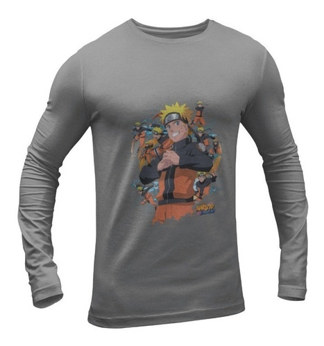 Polera Manga Larga Naruto Anime Otaku Shippden Estampada