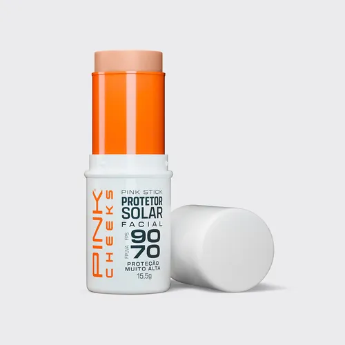 Protetor Solar Facial Pink Stick Pink cheeks Fps 90 Cor 15km