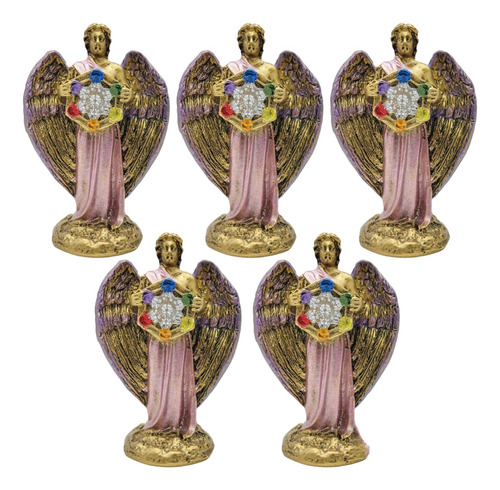 Juego De 5 Arcángeles Metatrón Dorado 10cm