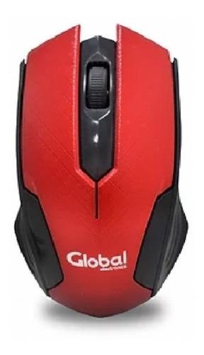 Mouse Óptico Ergonómico Usb Scroll Blister Rojo