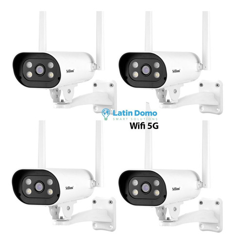 Kit 4 Cámaras Ip Exterior Wifi 5g V. Nocturna Color Hd 4 Mp