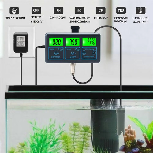 Probador De Calidad Del Agua T9tuya Wifi 7 En 1, Multiparáme
