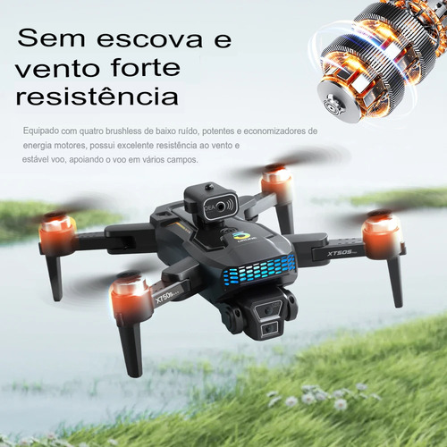 Drone Xt505 Câmera Hd Gps Evita Obstáculos Motor Brushless