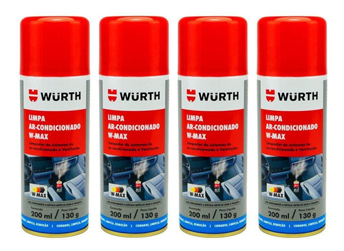 Imagem 1 de 1 de Kit 4 Higienizador Limpa Ar Condicionado Wurth W-max Lavanda