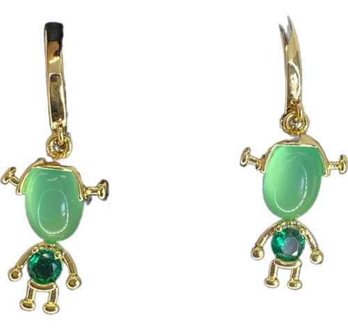 Aretes Sherk De Cobre Con Chapa De Oro 18k - Yakemiyou