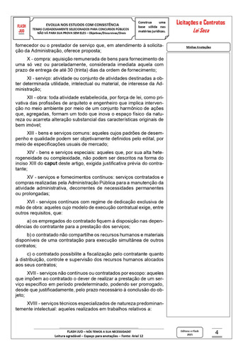 Flash Jud - Lei Seca - Licitações - Lei 14.133/2021 - Concurso Público E Oab