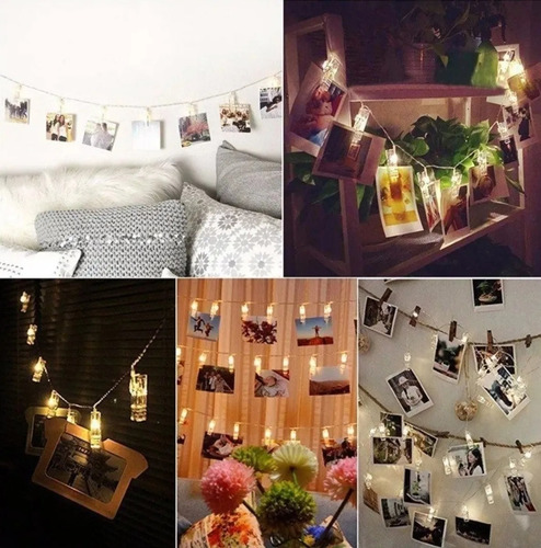 Clip Para Marco De Fotos Luz Decorativa 3 Metros 20led