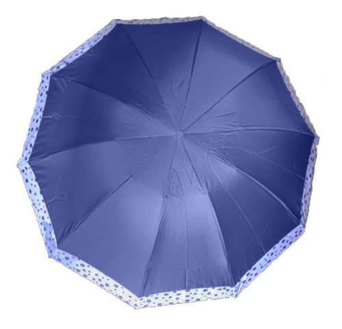 Guarda Chuva Sombrinha Grande Reforçado Borda De Bolinha 569 Cor Azul-marinho