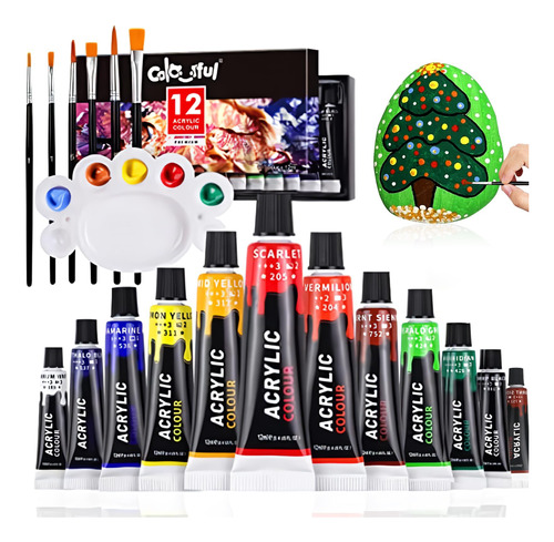 Colorful Pinturas Acrilicas Para Pintura Rupestre Con 12 Col