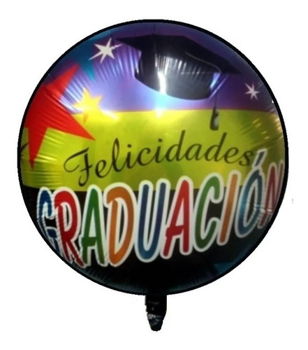 5 Globos Metalizados Redondos Graduacion Felicidades De 45cm