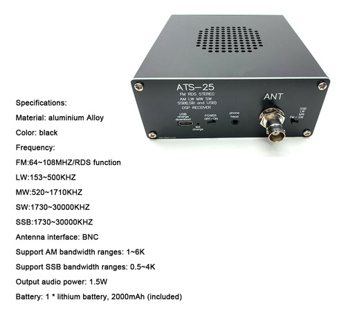 Receptor De Rádio De Todas As Bandas Receptor De Tampa De Li