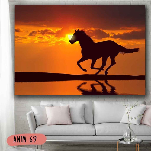 Imagen 5 de 10 de Cuadro Caballos Animales 120x70 Otros Diseños Tela Canvas