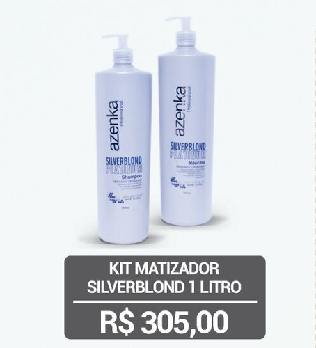 Kit Matizador Desamarelador Silver Blond Azenka Cosméticos