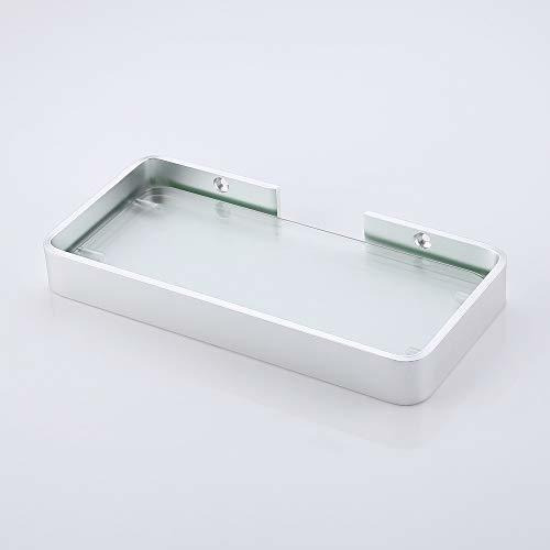 Bgs4201 Estante Rectangular Cristal Para Baño Aluminio