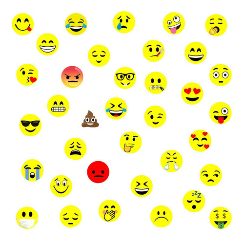 Kit 120 Imãs De Emoji