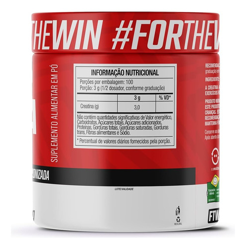 Creatina Ultra (100g) Ftw Fitoway Nutrition Sem Sabor Natural
