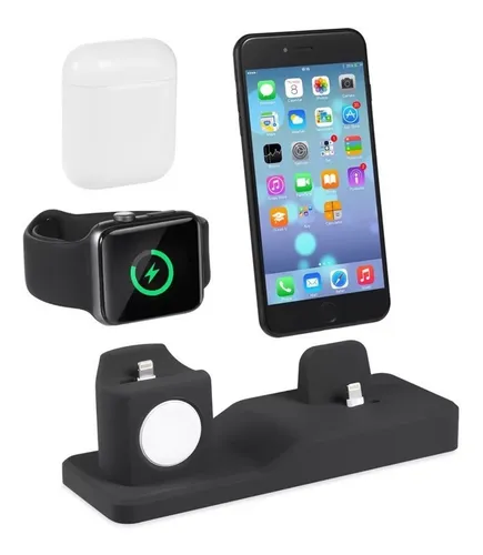 Unotec Base de Carga de Aluminio para iPhone/Apple Watch/Airpods