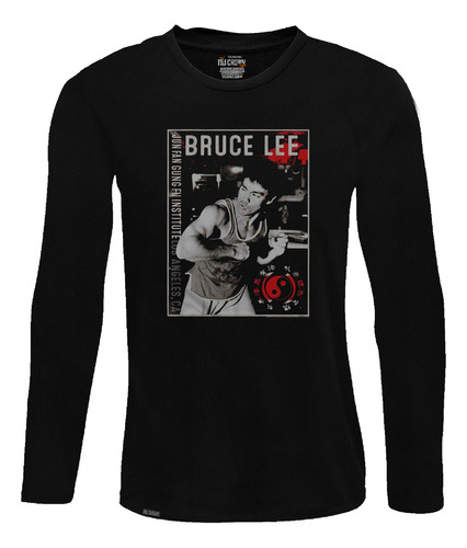 Camiseta Manga Larga Hombre Bruce Lee Kung Fu Lbo2