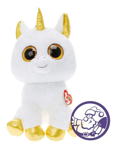 Imagen 1 de 4 de Peluche Unicornio Pegasus Grande Ty Beanies Boos 40 Cm