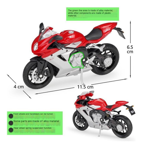Welly Agusta Mv F3 800 Simulación Aleación Moto Modelo 1:18