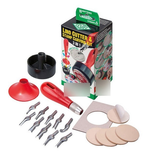 Kit Para Grabado Tallado De Sellos Con 10 Lino Cutters Y 5 S