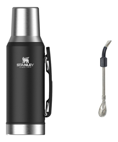 Combo Mate System Stanley 1.2 Lts + Bombilla Spoon Negro