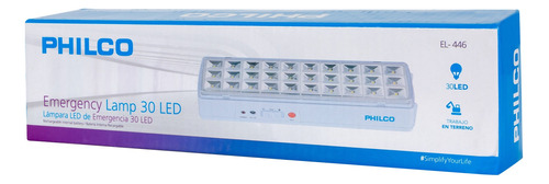 Lampara De Emergencia Recargable 30 Led Philco Blanco