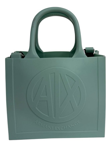 Tote Armani Exchange Pvc Con Asas En Color Agua Agua Lisa Con Logo Níquel Agua
