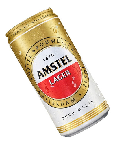Imagem 2 de 4 de Cerveja Lager Puro Malte Lata 269ml Amstel